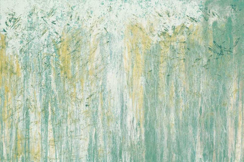 Teal Ambient Surround White Modern Wood Framed Art Print with Double Matting by Mercado, M.