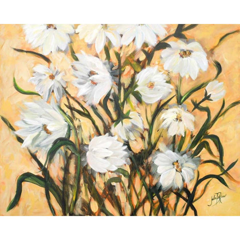 Wild Daisies Black Modern Wood Framed Art Print with Double Matting by DeRice, Julie