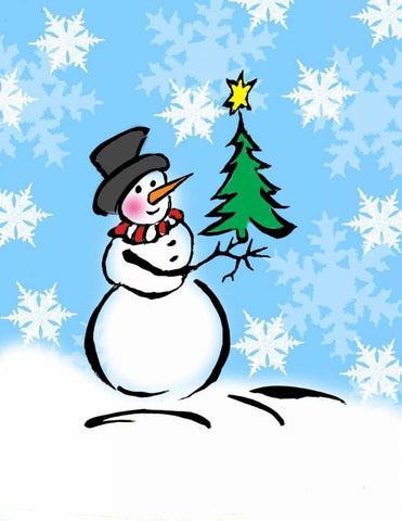 Silly Snowmen III White Modern Wood Framed Art Print with Double Matting by Biscardi, Nicholas