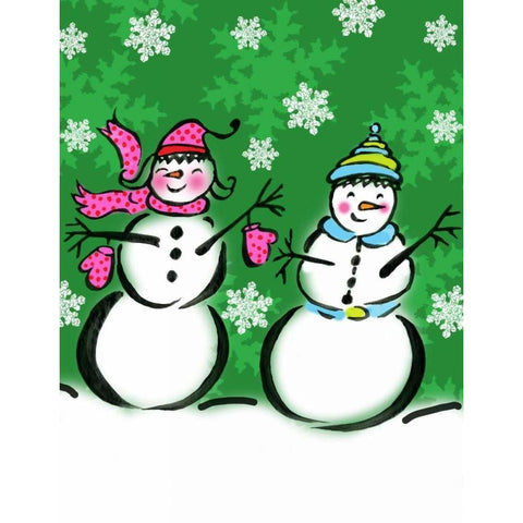 Silly Snowmen V Gold Ornate Wood Framed Art Print with Double Matting by Biscardi, Nicholas