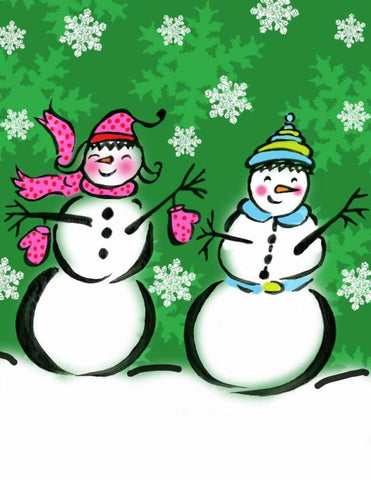 Silly Snowmen V Black Ornate Wood Framed Art Print with Double Matting by Biscardi, Nicholas