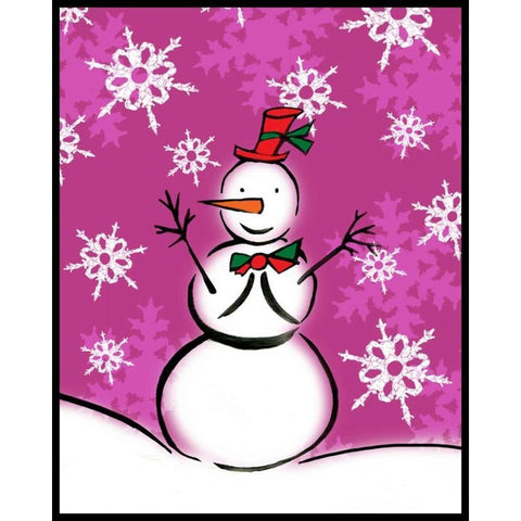 Silly Snowmen IX White Modern Wood Framed Art Print by Biscardi, Nicholas
