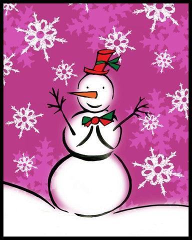 Silly Snowmen IX Black Ornate Wood Framed Art Print with Double Matting by Biscardi, Nicholas