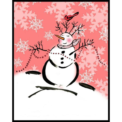 Silly Snowmen XI White Modern Wood Framed Art Print by Biscardi, Nicholas