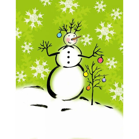 Silly Snowmen IV Black Modern Wood Framed Art Print by Biscardi, Nicholas