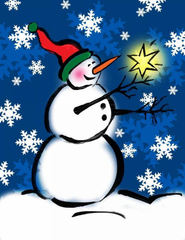 Silly Snowmen II White Modern Wood Framed Art Print with Double Matting by Biscardi, Nicholas