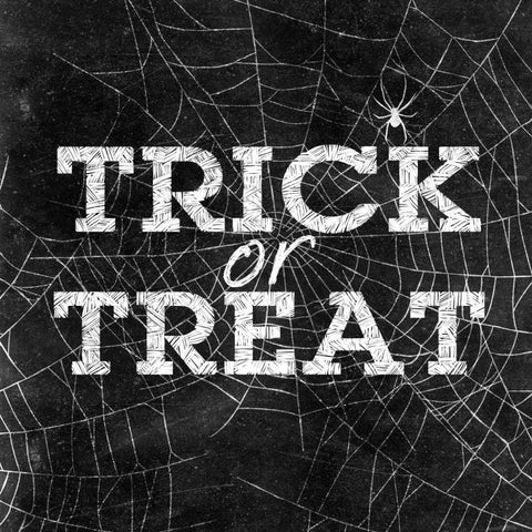Trick or Treat Black Ornate Wood Framed Art Print with Double Matting by Studio, Sd Graphics