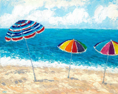 At The Shore I White Modern Wood Framed Art Print with Double Matting by Coolick, Ann Marie
