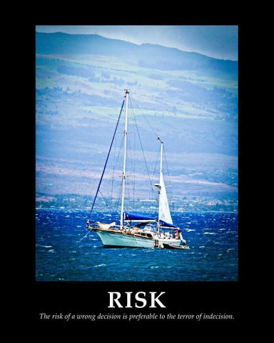 Risk White Modern Wood Framed Art Print with Double Matting by Nawrocke, Bruce