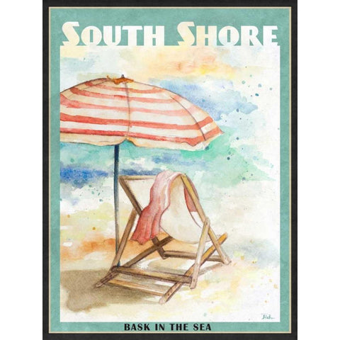 Shore Poster I White Modern Wood Framed Art Print by Pinto, Patricia