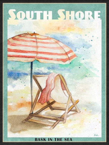 Shore Poster I White Modern Wood Framed Art Print with Double Matting by Pinto, Patricia