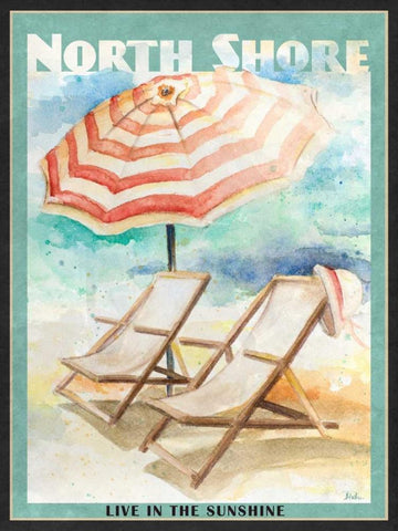 Shore Poster II Black Ornate Wood Framed Art Print with Double Matting by Pinto, Patricia