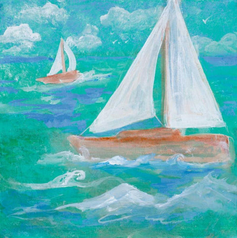 Regatta Winds III Black Ornate Wood Framed Art Print with Double Matting by Maria, Robin