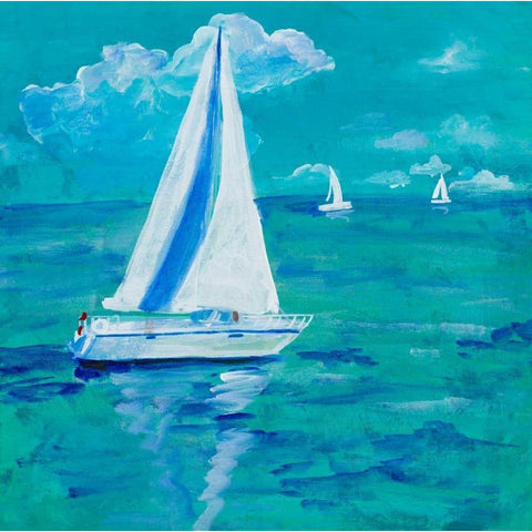 Regatta Winds I Black Modern Wood Framed Art Print with Double Matting by Maria, Robin