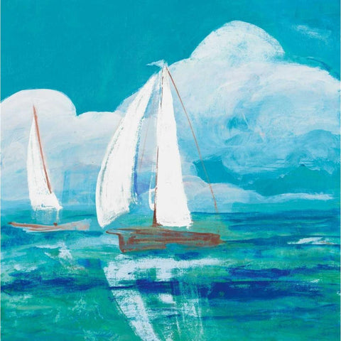 Regatta Winds II Gold Ornate Wood Framed Art Print with Double Matting by Maria, Robin