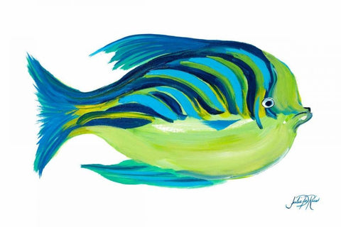 Fishy I White Modern Wood Framed Art Print with Double Matting by DeRice, Julie