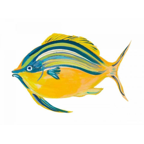 Fishy III Gold Ornate Wood Framed Art Print with Double Matting by DeRice, Julie