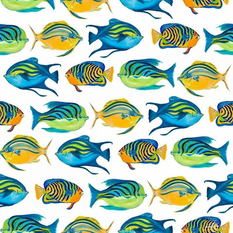 Fishy Pattern Black Modern Wood Framed Art Print with Double Matting by DeRice, Julie