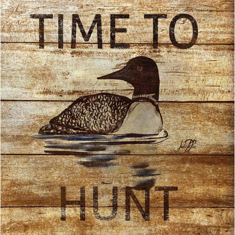 Time To Hunt Square II Black Modern Wood Framed Art Print with Double Matting by DeRice, Julie