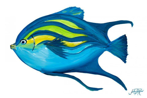 Fishy II Black Ornate Wood Framed Art Print with Double Matting by DeRice, Julie