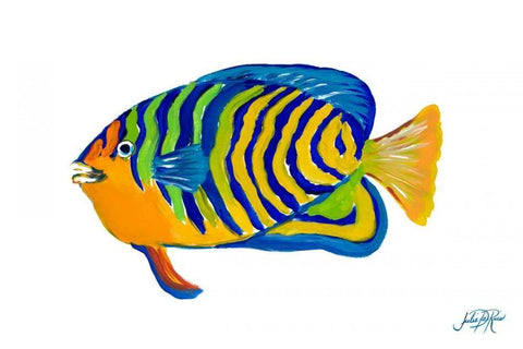 Fishy IV Black Ornate Wood Framed Art Print with Double Matting by DeRice, Julie
