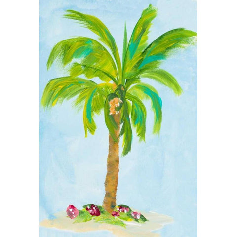 Palm Days I Black Modern Wood Framed Art Print with Double Matting by DeRice, Julie