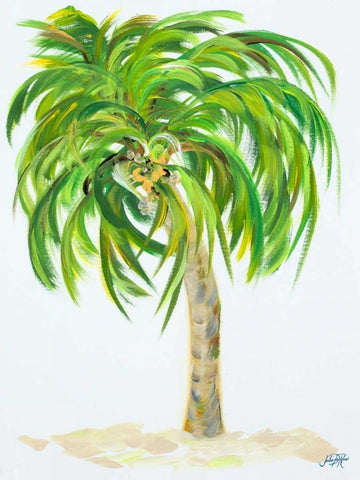 Palm Days III White Modern Wood Framed Art Print with Double Matting by DeRice, Julie