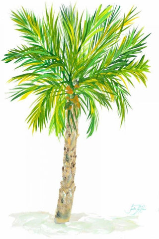 Palm Days VII White Modern Wood Framed Art Print with Double Matting by DeRice, Julie
