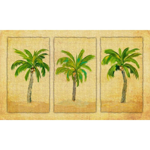 Palm Trio White Modern Wood Framed Art Print by DeRice, Julie