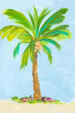 Palm Days II Black Ornate Wood Framed Art Print with Double Matting by DeRice, Julie