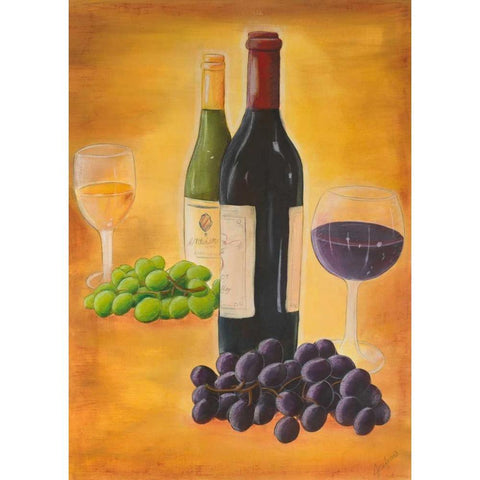 From the Vineyard I Black Modern Wood Framed Art Print with Double Matting by Josefina