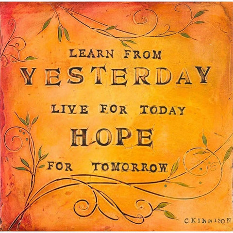 Learn Live Hope II Black Modern Wood Framed Art Print by Kinnison, Carolyn