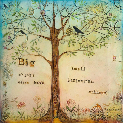 Big Things I Black Modern Wood Framed Art Print with Double Matting by Kinnison, Carolyn