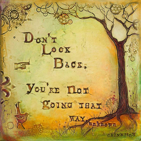 Dont Look Back Gold Ornate Wood Framed Art Print with Double Matting by Kinnison, Carolyn