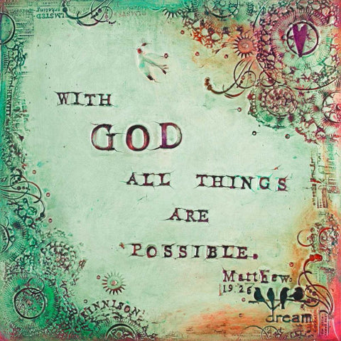 All Things Are Possible Black Ornate Wood Framed Art Print with Double Matting by Kinnison, Carolyn