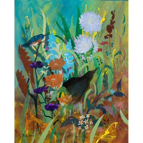 Growing Garden Gold Ornate Wood Framed Art Print with Double Matting by Maria, Robin