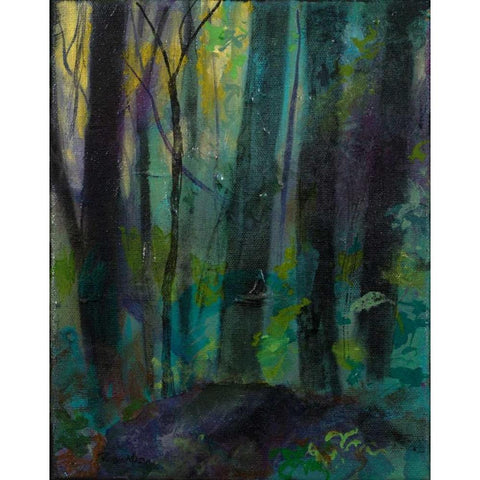 Weekend in the Woods Black Modern Wood Framed Art Print with Double Matting by Maria, Robin
