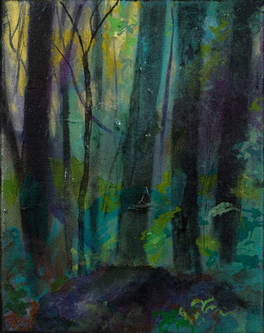 Weekend in the Woods Black Ornate Wood Framed Art Print with Double Matting by Maria, Robin