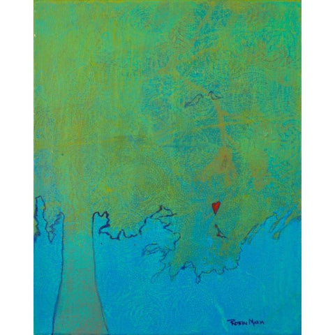 The Love Tree Black Modern Wood Framed Art Print with Double Matting by Maria, Robin