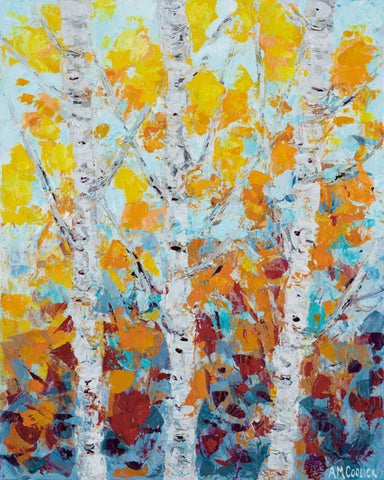 Aspen October II Black Ornate Wood Framed Art Print with Double Matting by Coolick, Ann Marie