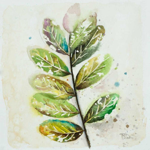 Global Leaves III White Modern Wood Framed Art Print with Double Matting by Pinto, Patricia