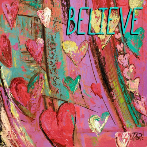 Hippie Hearts Inspired II Black Modern Wood Framed Art Print by Pinto, Patricia