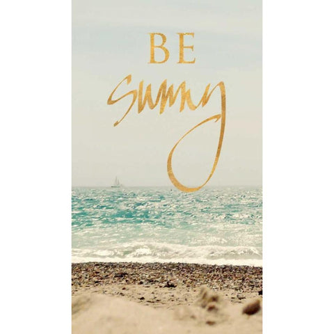 Be Sunny Beach White Modern Wood Framed Art Print by Gardner, Sarah