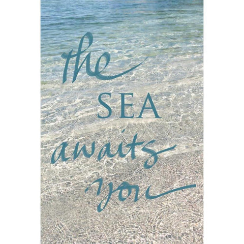 Sea Awaits You White Modern Wood Framed Art Print by Gardner, Sarah