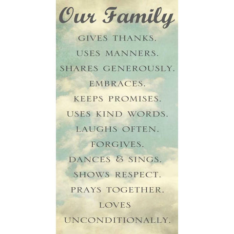 Our Family Black Modern Wood Framed Art Print with Double Matting by Gardner, Sarah