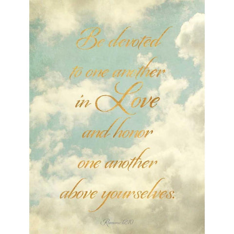 Be Devoted and Love One Another Gold Ornate Wood Framed Art Print with Double Matting by Gardner, Sarah