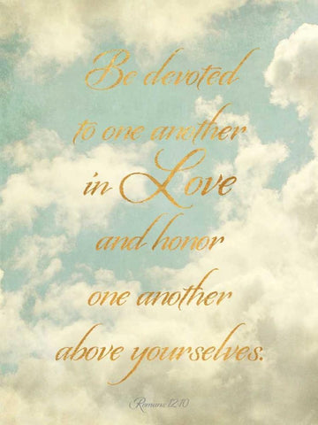 Be Devoted and Love One Another White Modern Wood Framed Art Print with Double Matting by Gardner, Sarah