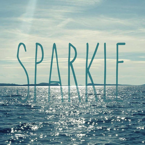 Sparkle In The Ocean White Modern Wood Framed Art Print with Double Matting by Gardner, Sarah