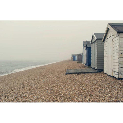 Beach Cabanas Black Modern Wood Framed Art Print by Gardner, Sarah