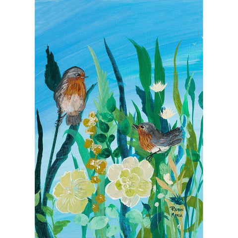 Awaiting Song White Modern Wood Framed Art Print by Maria, Robin